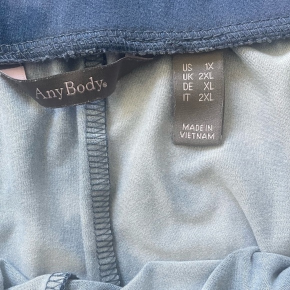 Anybody Brushed Jersey Printed Sleep Set Navy Tie Dye Size 1X Soft Comfy Pajamas - Picture 5 of 7